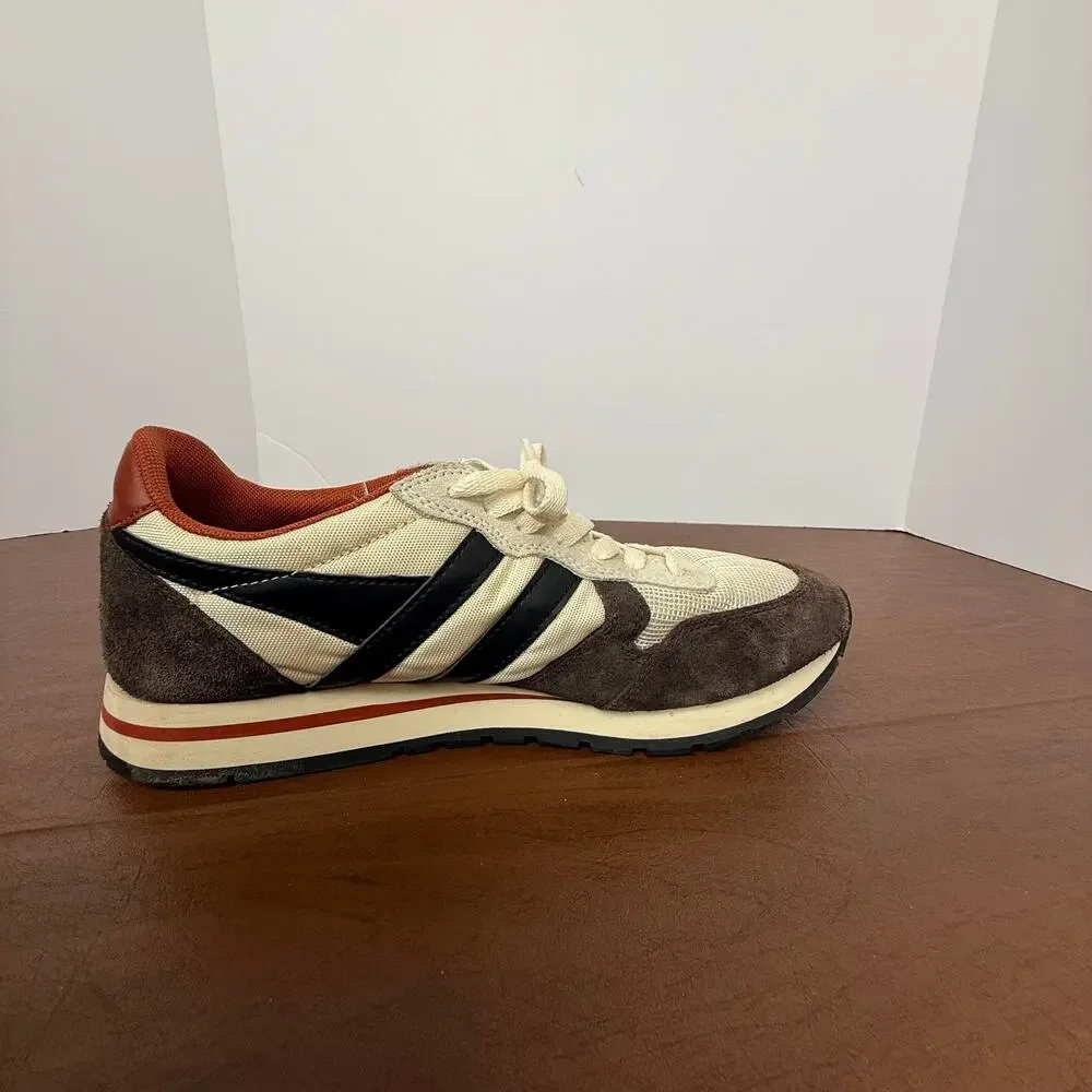 Gola Retro Low Top Sneakers White Tan Classic Trainer - Picture 4 of 9